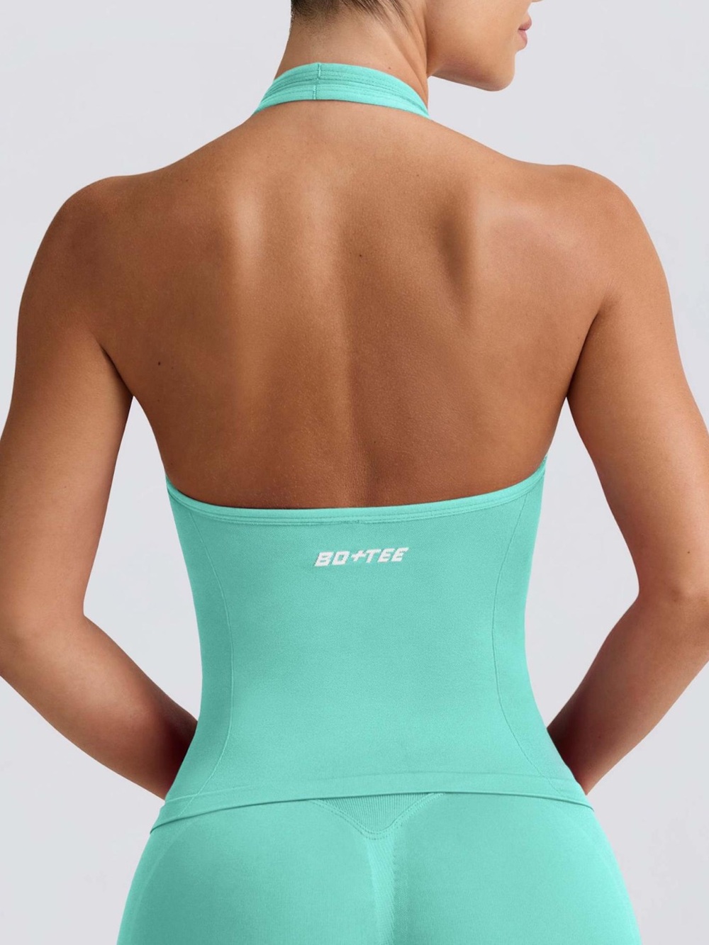 SET - bo & tee halter top, sports bra, & biker shorts - Picture 3 of 16